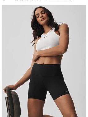 ALO Airbrush Yoga Black High-Waist Bike Shorts